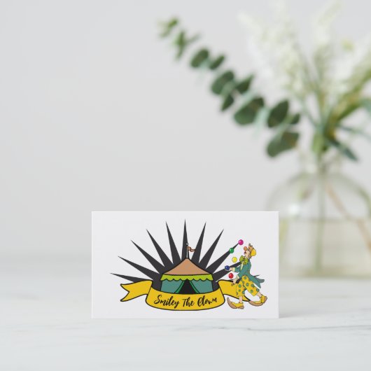 Circus Tent Clown, Kinder entertainer, clown Visitekaartje (Staand voorkant)