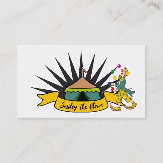 Circus Tent Clown, Kinder entertainer, clown Visitekaartje (Voorkant)