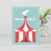 Circus Tent & Elephant Kinderen Birthday Party Kaart (Staand voorkant)
