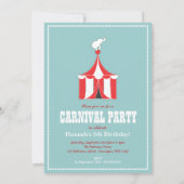 Circus Tent & Elephant Kinderen Birthday Party Kaart (Achterkant)