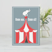 Circus Tent & Elephant Kinderen Birthday Party Kaart (Staand voorkant)