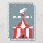 Circus Tent & Elephant Kinderen Birthday Party Kaart (Voorkant / Achterkant)