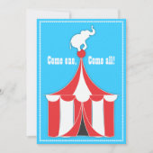 Circus Tent & Elephant Kinderen Birthday Party Kaart (Voorkant)