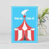 Circus Tent & Elephant Kinderen Birthday Party Kaart (Staand voorkant)