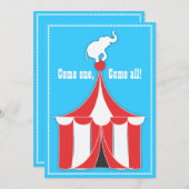Circus Tent & Elephant Kinderen Birthday Party Kaart (Voorkant / Achterkant)