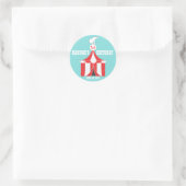 Circus Tent & Elephant kinderen Birthday Party Sti Ronde Sticker (Tas)