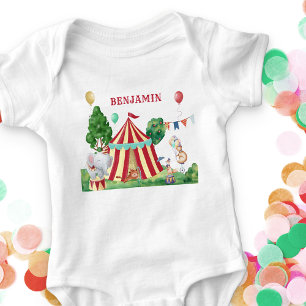 Circus Tent en Kermis Dieren 1e Verjaardag Romper