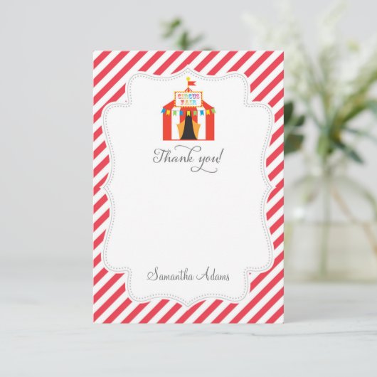 Circus Tent - Hartelijk dank Bedankkaart (Staand voorkant)