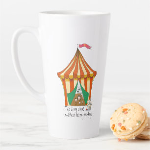 Circus Tent My Circus My Monkeys Colorful Fun Latte Mok