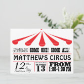 Circus Tent Party Invitation Kaart (Staand voorkant)