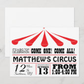 Circus Tent Party Invitation Kaart (Voorkant / Achterkant)