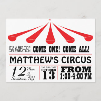 Circus Tent Party Invitation Kaart