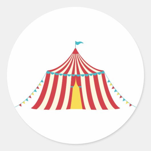 Circus Tent Ronde Sticker (Voorkant)