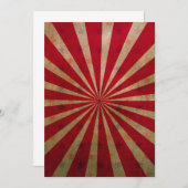  Circus Tent Stars Red Lines Carnaval Bedankkaart (Voorkant / Achterkant)