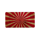  Circus Tent Stars Red Lines Carnaval Etiket (Voorkant)