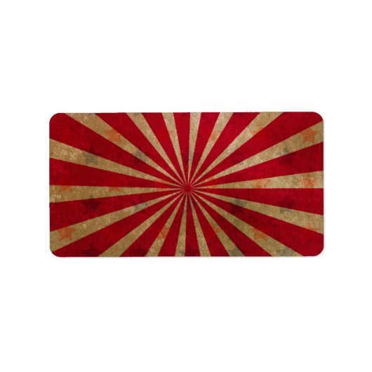  Circus Tent Stars Red Lines Carnaval Etiket (Voorkant)