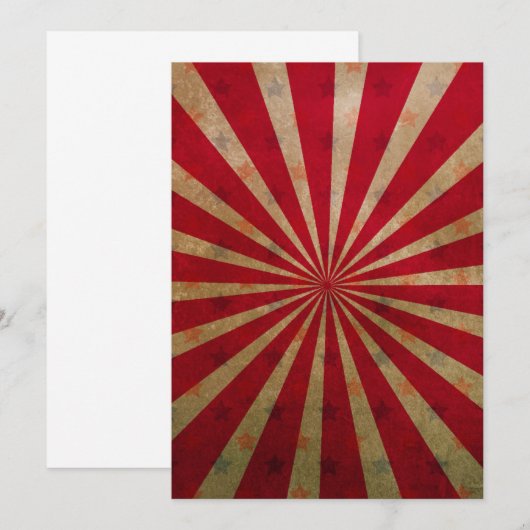  Circus Tent Stars Red Lines Carnaval Kaart (Voorkant / Achterkant)