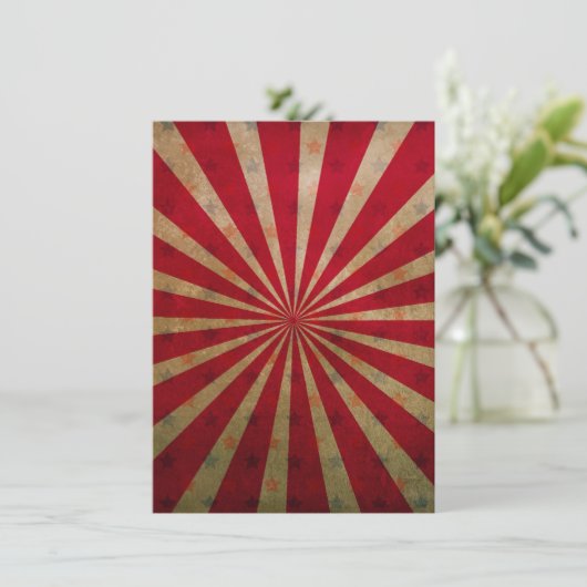  Circus Tent Stars Red Lines Carnaval Menu (Staand voorkant)