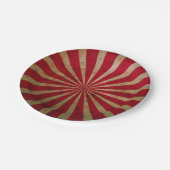 Circus Tent Stars Red Lines Carnaval Papieren Bordje (Gekanteld)