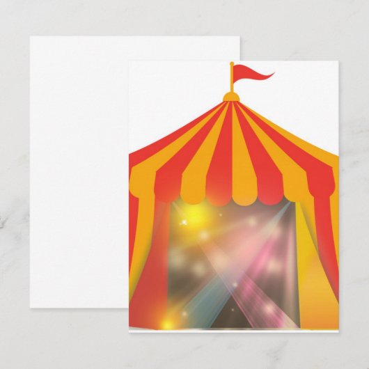 Circus Tent-uitnodiging Kaart (Voorkant / Achterkant)
