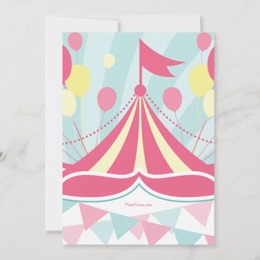 Circus Tent-uitnodiging Kaart (Achterkant)