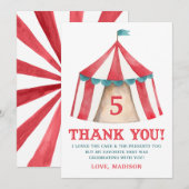 Circus Tent Verjaardag Bedankt (Voorkant / Achterkant)