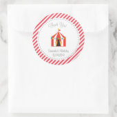 Circus Tent Verjaardag Dank u Sticker Rood (Tas)