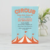 Circus Tenten Uitnodiging (Staand voorkant)