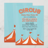 Circus Tenten Uitnodiging (Voorkant / Achterkant)