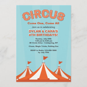 Circus Tents Invitation Kaart
