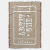 Circus Theater Movie Ticket Admit One Deken (Voorkant Verticaal)