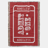 Circus Theater Movie Ticket Admit One Deken (Voorkant Verticaal)