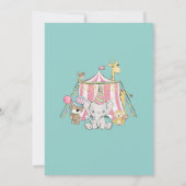 Circus Thema 1e Verjaardagsuitnodiging Kaart (Achterkant)