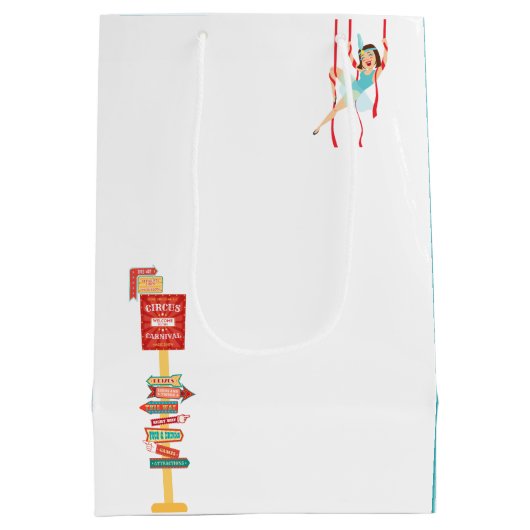 Circus thema Baby shower Medium Cadeauzakje (Achterkant)