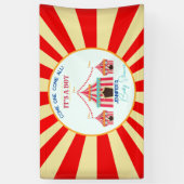 Circus thema Baby shower Party Spandoek (Verticaal)