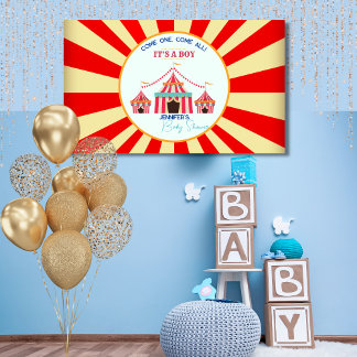 Circus thema Baby shower Party Spandoek