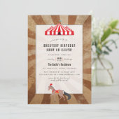  Circus Thema Birthday Party Foto Kaart (Staand voorkant)