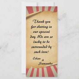 Circus Thema Bruiloft Dank u kaarten