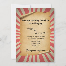 Circus thema bruiloft uitnodiging