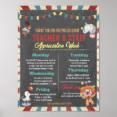 Circus Thema Docenten Personeel waardering sjabloo Poster (Voorkant)