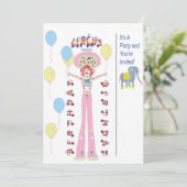 Circus Thema Feest Kaart (Staand voorkant)