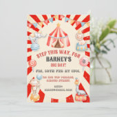 Circus Thema Kids Verjaardagsfeestuitnodiging Kaart (Staand voorkant)