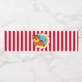 Circus thema kinderen verjaardag cartoon tijger st waterfles etiket (Enkel label)