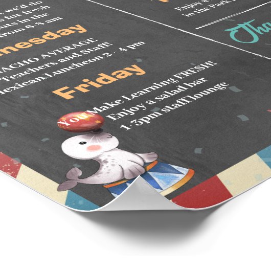 Circus Thema Leraar Waarderingsweek Poster (Hoek)