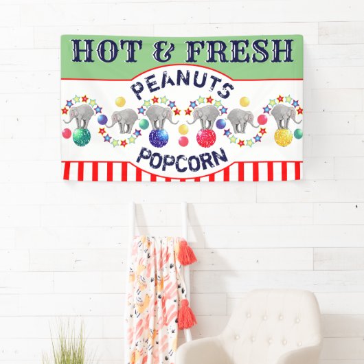Circus Thema Olifant Carnaval Snack Bar Spandoek (Insitu)