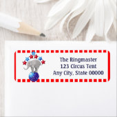 Circus thema olifant carnaval streep etiket (Insitu)