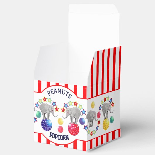 Circus thema Olifant Gourmet Snacks Party Bedankdoosjes (Geopend)