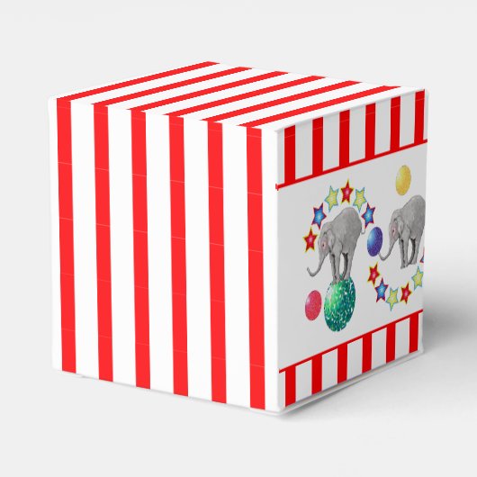 Circus thema Olifant Gourmet Snacks Party Bedankdoosjes (Achterkant)