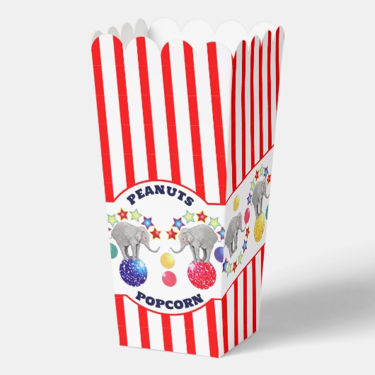 Circus thema Olifant Gourmet Snacks Party Bedankdoosjes (Voorkant)