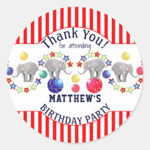 Circus Thema Olifant Kermis Feest Ronde Sticker